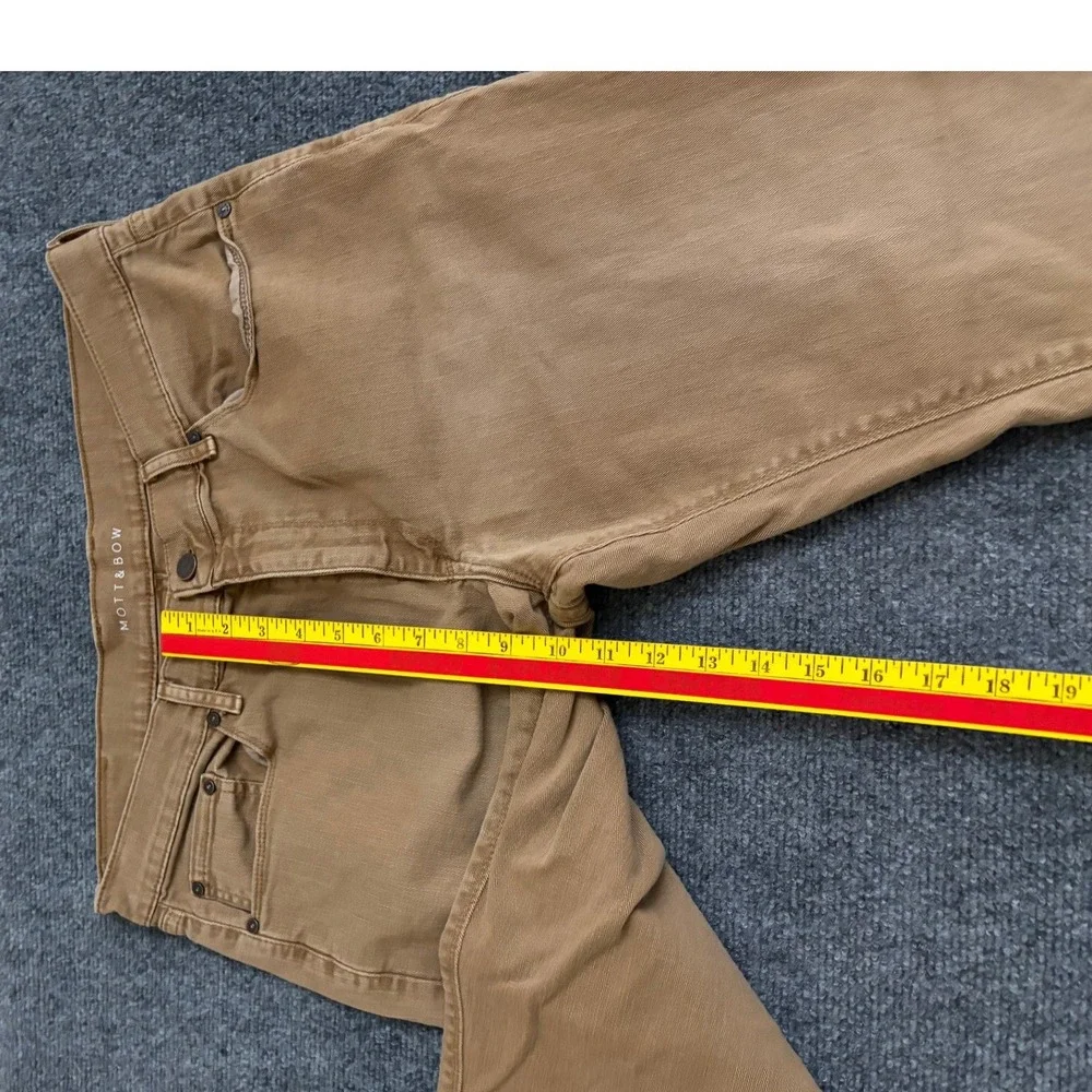 Mott & Bow Slim Fit Jeans Mens 35x30 Tan Khaki Stretch Cotton Denim Pants